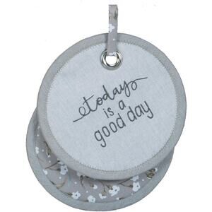 Kay Dee Designs TODAY IS A GOOD DAY Embroidered Gray Floral Pot Holder NEW